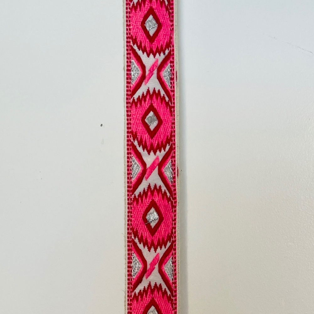 Free People Aztec Pink Print Woven Leather Accent Belt - Picture 3 of 11